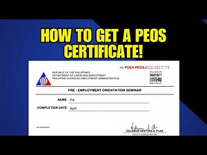 Paano Kumuha ng PEOS Certificate | PRE - EMPLOYMENT ORIENTATION SEMINAR! Get PEOS Certificate 2026!