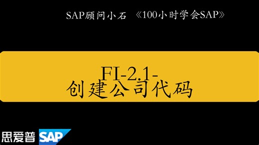 【SAP教程】FI-2.1 创建公司代码