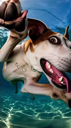 Happy Dog Swimming Underwater 🐶🌊 GoPro Pet Adventure #shorts