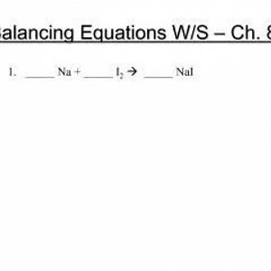 Balancing Equations worksheet