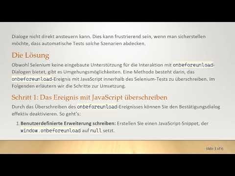 Wie man onbeforeunload-Ereignisse in Selenium mit Java testet