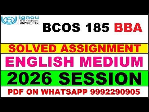 BCOS 185 solved assignment 2026 in English || bcos 185 solved assignment 2026 || ignou bcos185 2026