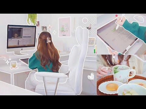 Aesthetic Study Vlog 🌷Note taking, stationery, coffee & tea, Japanese snacks, university student