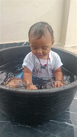 Baby Water Play Time 💦😍 #shorts | Satyabhama.