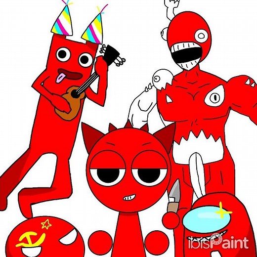 いろんな赤色のキャラ描いてみた
