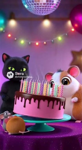Worst Birthday Song Ever 😂🎂 | 3D Animation #funny #cat #cute #animation #shorts #mittens