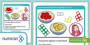 Numicon Shapes: EYFS Maths Counting Challenge: Counting Sets in Bowls