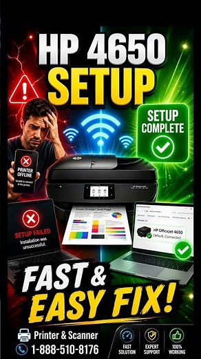 HP OfficeJet 4650 WiFi Setup in Minutes! 📶🖨️ Easy HP Printer Fix #Shorts