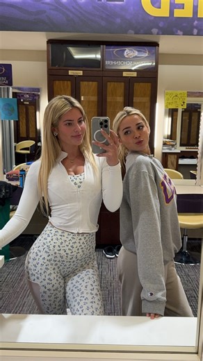 Hannah White on Instagram: "LSU Gymnastics Locker Room Tour 👑💜🐅 Full YT video link in bio!!"