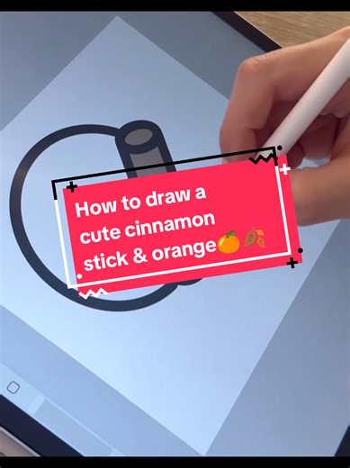 Draw a Cute Cinnamon Stick & Orange | Procreate Art