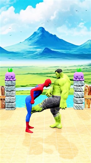 Spider-Man and Hulk Funny Fight Animation | The Best Laugh! #shorts