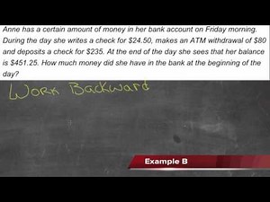 Strategy: Guess and Check and Work Backwards (Algebra I)