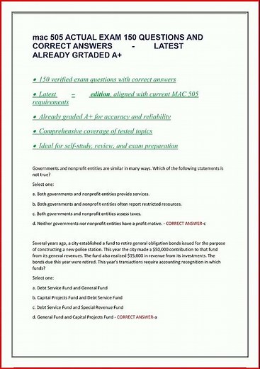 Mac 505 Actual Exam 150 Questions And Correct Answers Latest video