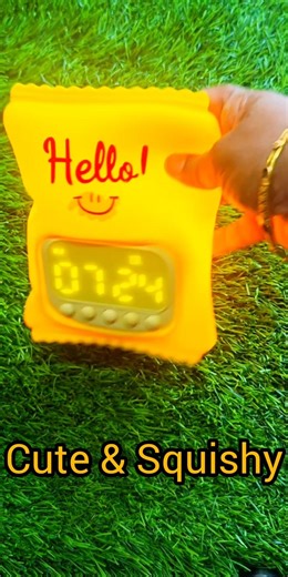 Hello Digital Alarm Clock#LED Display#Night Light#Squishy silicon Chips packet Shape.....