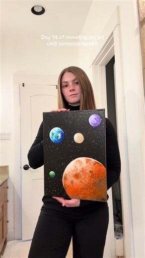 Solar system acrylic painting. #art #arttok #artistsoftiktok #painting #artist