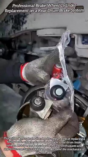 Professional Brake Wheel Cylinder Replacement on a Rear Drum Brake System #shorts #mechanic #carcare