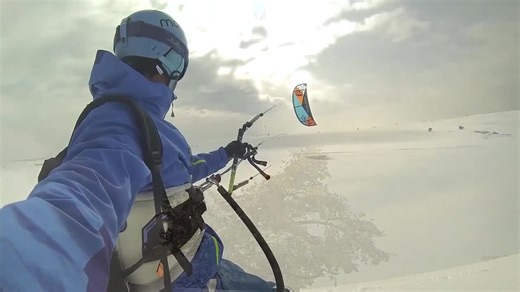 Snow Kiters Discover Amazing Spot For Tricks