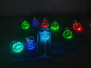 Crystal 3D Led Keychain 7 Color Auto Changing With Auto Logos - Etsy