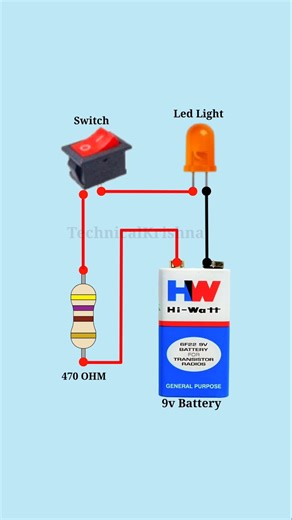 School Basic Projects | Battery Switch Resistance Led light Connection #shorts #schoolproject