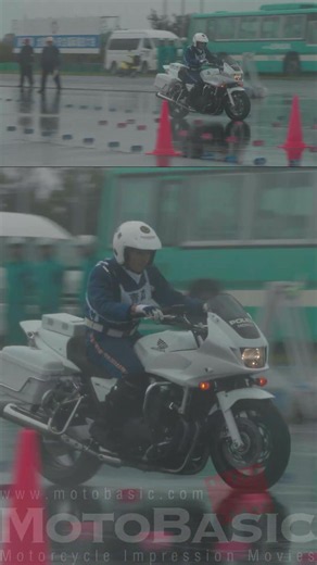 The Rain Master | Japan's Elite Motorcycle Police Riding Technique on Honda CB1300P, 300kg+