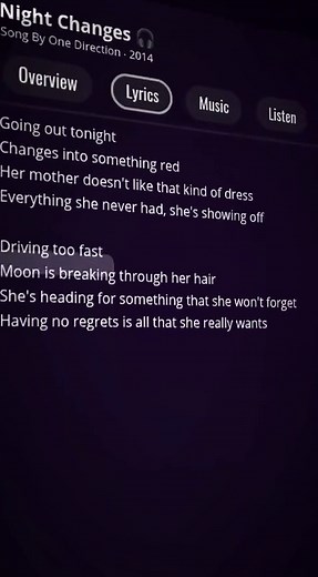 Night Changes by One Direction - Lyrics & Song