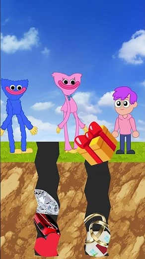 Huggy Wuggy Kissy Missy and LankyBox Love Story | Poppy Playtime Animation #shorts