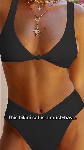 Geluboao V-Neck Thong Bikini: Sexy Push-Up Swimwear