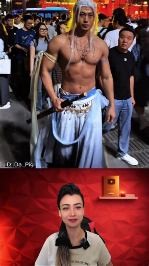 🔥 Hanfu Cosplay on the Streets Tall Man Shocked the Crowd! #streetstyle #hanfu #cosplay