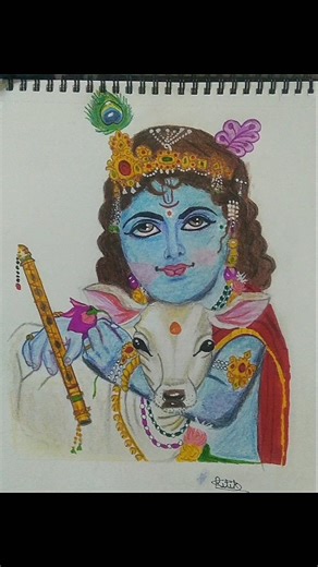 Drawing krishan🥰#krishna #drawing #art #shorts