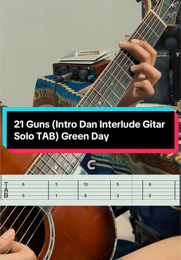 21 Guns Green Day Guitar Solo TAB Tutorial | Odlair Capella Series
