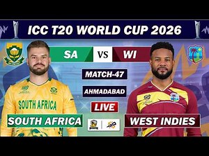 SOUTH AFRICA vs WEST INDIES ICC T20 WORLD CUP MATCH LIVE COMMENTARY | SA vs WI MATCH 47 LIVE| SA BAT