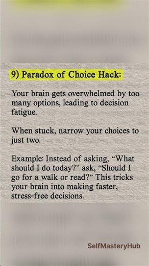 paradox of choices hack
