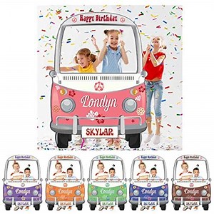 Hippie Bus Photo Booth Frame - Personalized Hippie Van Cutout - Selfie Frame Bus Photo Prop - Custom Hippie Van Photo Prop - Groovy Birthday Party Decorations