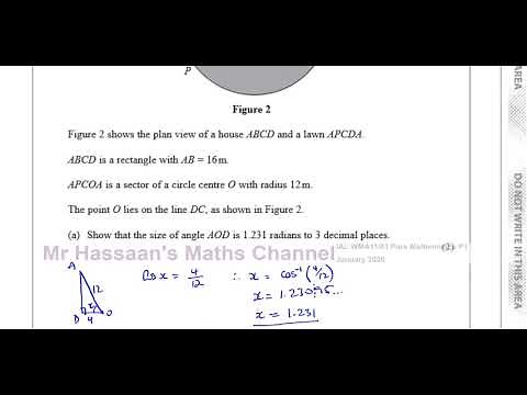 WMA11/01 Pure Mathematics P1 (IAL) Jan 2020 Q4 Radian Measure