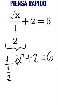 ¿Cuánto vale x en √x/1/2 + 2 = 6? #ecuación