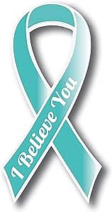 Magnet Me Up I Believe You Empowerment Magnet - Sexual Assault Awareness Teal Ribbon, 3.5x7 Inches, Heavy-Duty UV Vinyl, Magnetic Decal - Support Survivors, Weatherproof, Made in USA