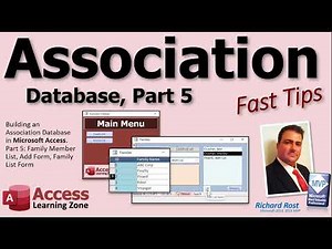 Microsoft Access Association Database, Part 5: Family Member List, Edit Members, Family List Form