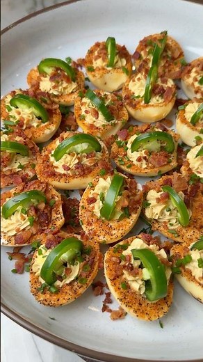 Jalapeño Popper Deviled Eggs | Deviled Egg Recipe #food