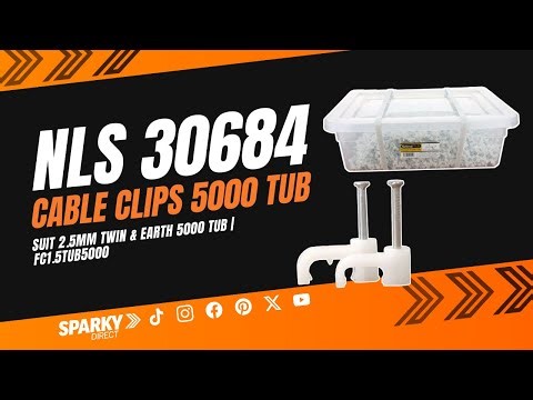 NLS 30684 | Flat Cable Clips 12mm for 2.5mm Twin & Earth Cable | 5000 Pack