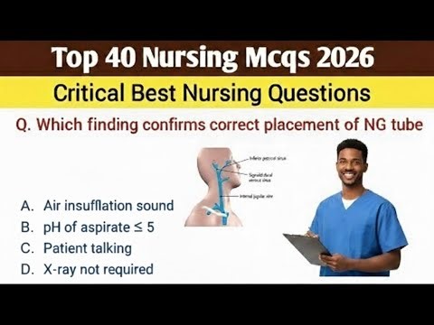 Top 40 nursing MCQs | 2026 bs nursing exam mcqs | rrb nursing MCQs | ntcp railway nursing exam mcqs