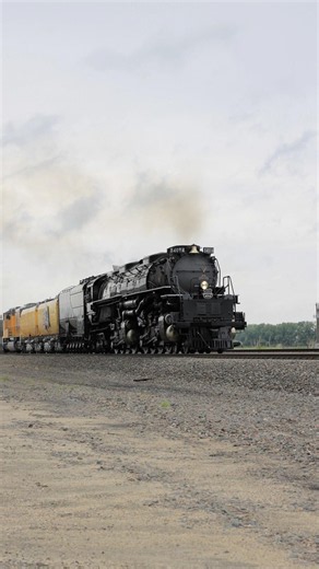Union Pacific’s Big Boy 4014 headed eastbound through small town Nebraska.