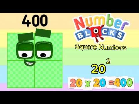 NUMBERBLOCKS BIG SQUARE NUMBERS | LEARN TO SQUARE A NUMBER | hello george