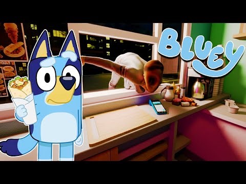 BLUEY but NEVER WORK THE NIGHT SHIFT in SCARY SHAWARMA | BLUEY'S Adventures in ROBLOX!