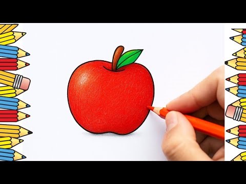 How to Draw an Apple Step by Step for Kids | Easy Apple Drawing for Beginners