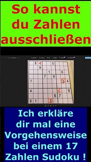 Learn to eliminate numbers with a 17-number Sudoku puzzle.
