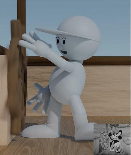 Steamboat willie in 3D (reimagined)