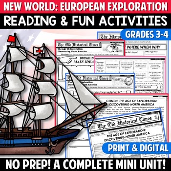 European Exploration Reading   Activities, The New World 3rd Grade Packet