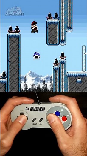 SHELL JUMPS in the SNOWY MOUNTAINS #shorts #kaizo #mario