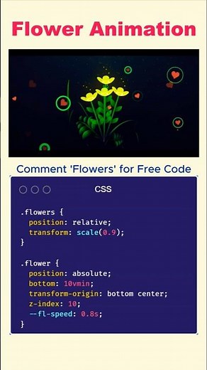 🔥Beautiful Flower Animation Using HTML & CSS #coding
