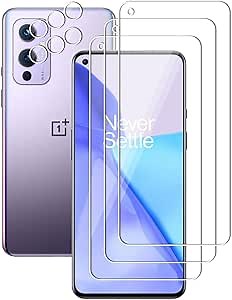 (3+3) For OnePlus 9 5G (6.55") (3 Pack) Tempered Glass Screen Protector and (3 Pack) Camera Lens Protector, 9H Hardness, 2.5D, Anti Scratch, HD Clear